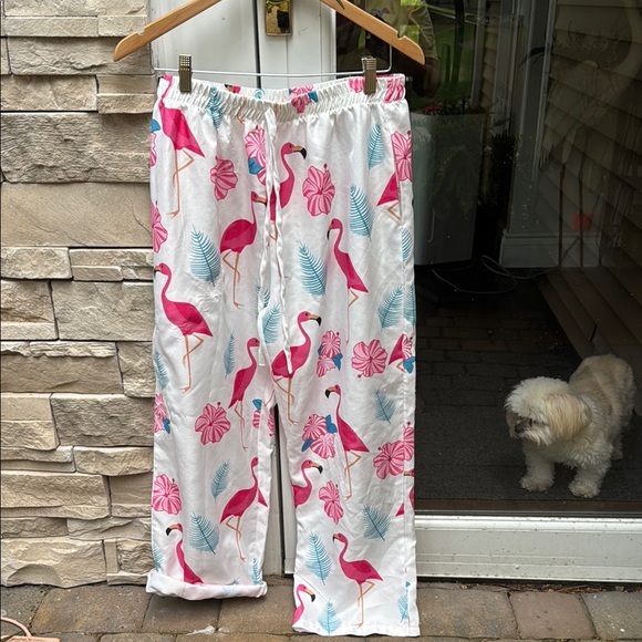 Flamingo Print Pajama Pants - Picture 1 of 12